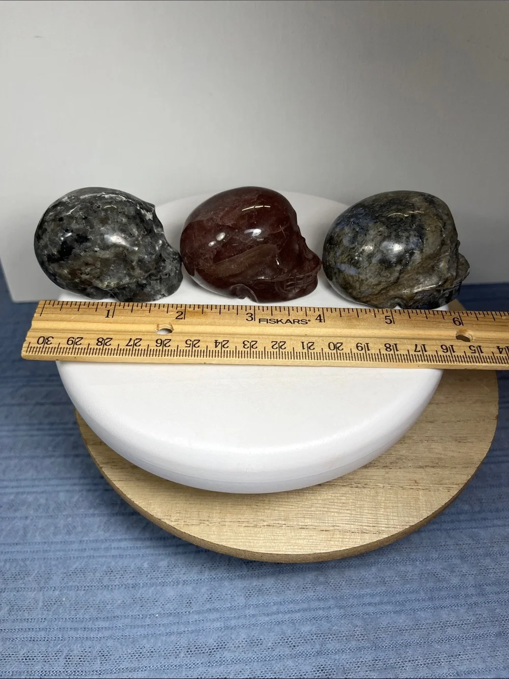 Carved Skulls-choice of one Que Sera,Strawberry Quartz, Sodalite Syenite